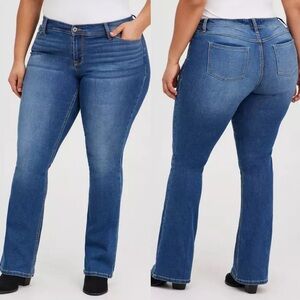 Torrid Plus Size 22 TALL Luxe Slim Boot Mid-Rise Jean In Eagle Rock Dark Wash